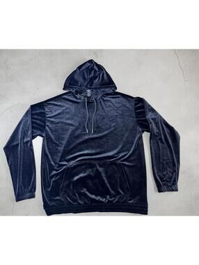 Velvet Hooded Pullover Sweatshirt